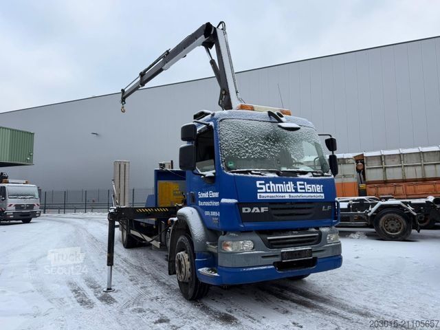 Biltransport lastbil DAF LF 55  Hiab 099 DUO  Baumaschinen