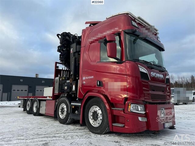 Krano sunkvežimis Scania R580 8x2 crane truck with 85 t/m Hiab crane – jib