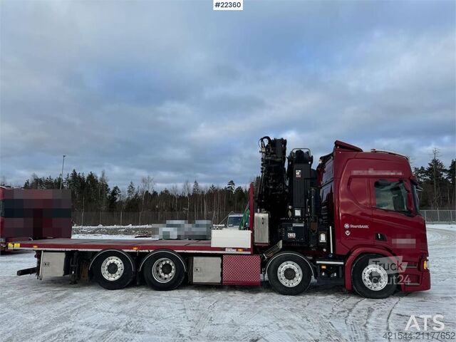 Krano sunkvežimis Scania R580 8x2 crane truck with 85 t/m Hiab crane – jib