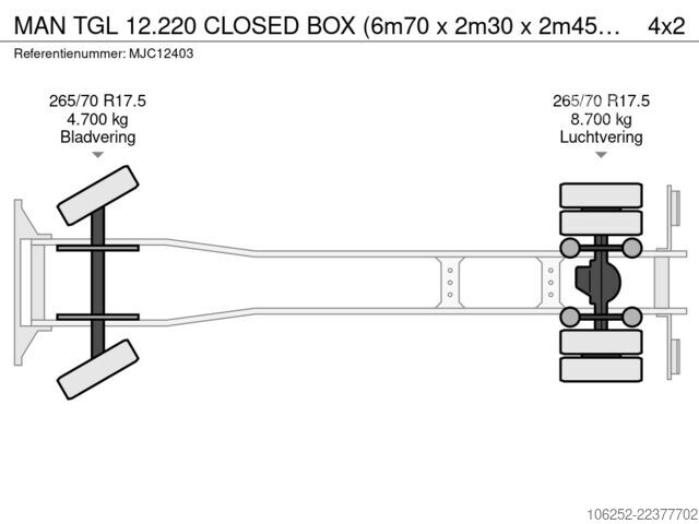 Bavul MAN TGL 12.220 CLOSED BOX (6m70 x 2m30 x 2m45) - TA...
