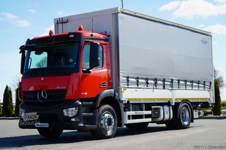 Tentinė platforma sunkvežimis MERCEDES-BENZ ANTOS 1830 / FIRANKA - 6,5 M / 4x2 / SOLÓWKA / W