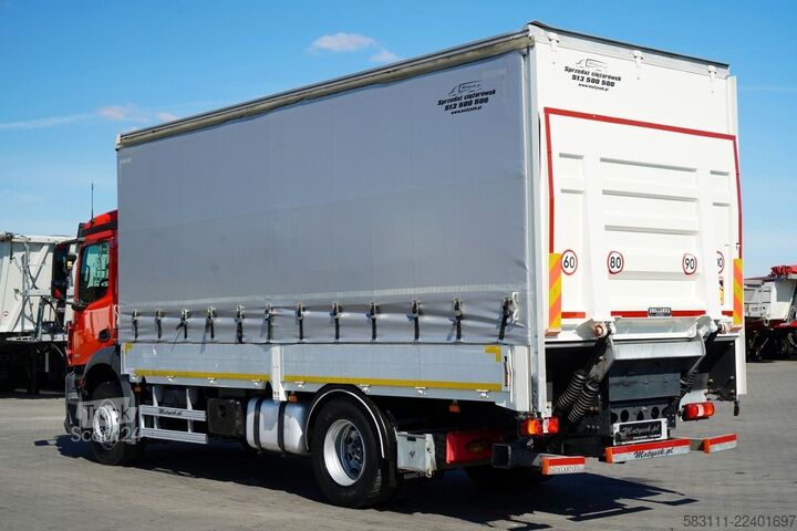 Tentinė platforma sunkvežimis MERCEDES-BENZ ANTOS 1830 / FIRANKA - 6,5 M / 4x2 / SOLÓWKA / W