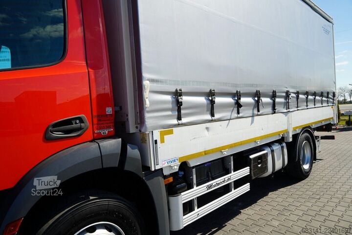Tentinė platforma sunkvežimis MERCEDES-BENZ ANTOS 1830 / FIRANKA - 6,5 M / 4x2 / SOLÓWKA / W