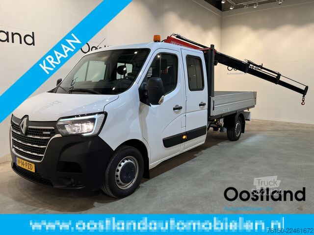 Sunkvežimis su platforma ir kranu Renault Master 2.3 dCi 145 PK L3 DC Dubbel Cabine Open ...