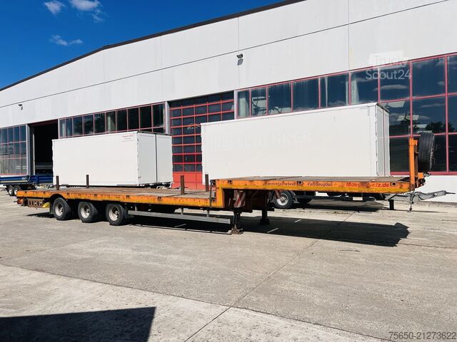 Низкорамный полуприцеп Möslein STO 3 Schwebheim  3 Achs Satteltieflader Plato 45 t GGfür Fertigteile, Baumaschinen oder Container