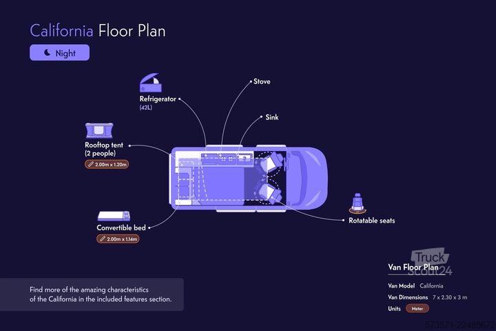 Camping-car Volkswagen California Ocean 2023 | Automática | Techo elevable
