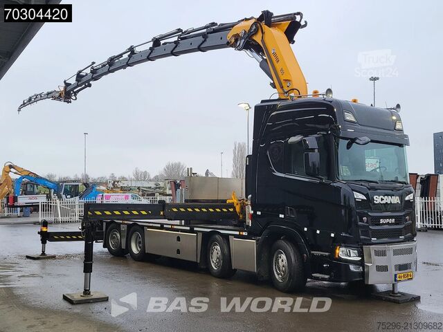 Nakladalna ploščad Scania R500 8X2 NL-Truck APK Effer 955 8S Jib 6S Crane...
