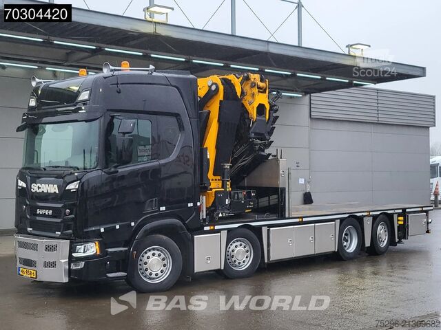 Nakladalna ploščad Scania R500 8X2 NL-Truck APK Effer 955 8S Jib 6S Crane...