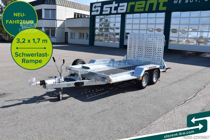 Žemagrindė platforma priekaba BRIAN JAMES TRAILERS Digger Plant Schwerlast-Rampe 3,2x1,7m NEU
