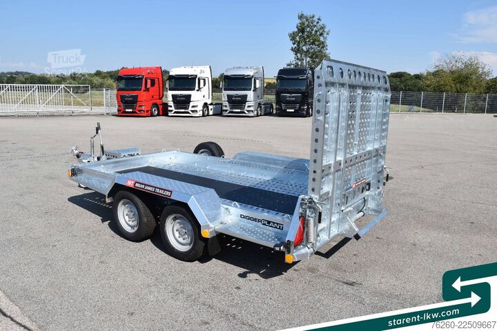 Žemagrindė platforma priekaba BRIAN JAMES TRAILERS Digger Plant Schwerlast-Rampe 3,2x1,7m NEU
