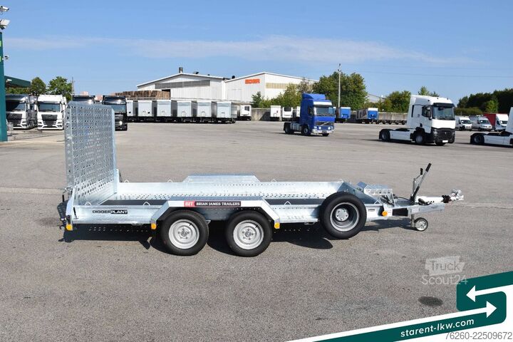 Žemagrindė platforma priekaba BRIAN JAMES TRAILERS Digger Plant Schwerlast-Rampe 3,7x1,7m NEU
