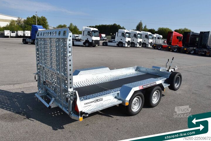 Žemagrindė platforma priekaba BRIAN JAMES TRAILERS Digger Plant Schwerlast-Rampe 3,7x1,7m NEU