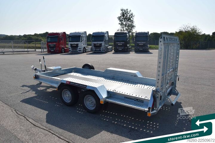 Žemagrindė platforma priekaba BRIAN JAMES TRAILERS Digger Plant Schwerlast-Rampe 3,7x1,7m NEU
