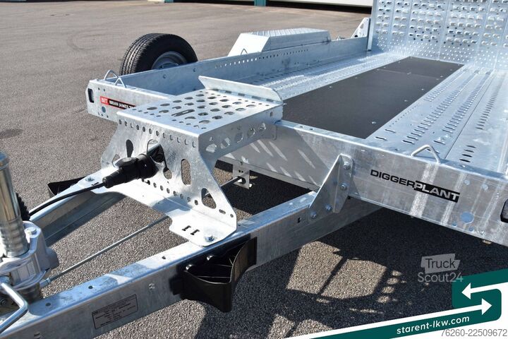 Žemagrindė platforma priekaba BRIAN JAMES TRAILERS Digger Plant Schwerlast-Rampe 3,7x1,7m NEU