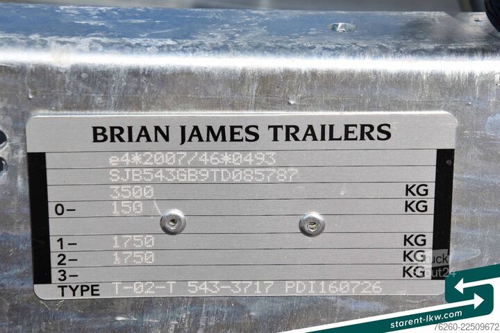 Žemagrindė platforma priekaba BRIAN JAMES TRAILERS Digger Plant Schwerlast-Rampe 3,7x1,7m NEU