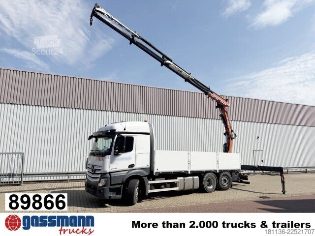 Vrachtauto met open laadbak Mercedes-Benz Actros 2746 L 6x2, Kran Atlas 240.2E-A4, Funk,