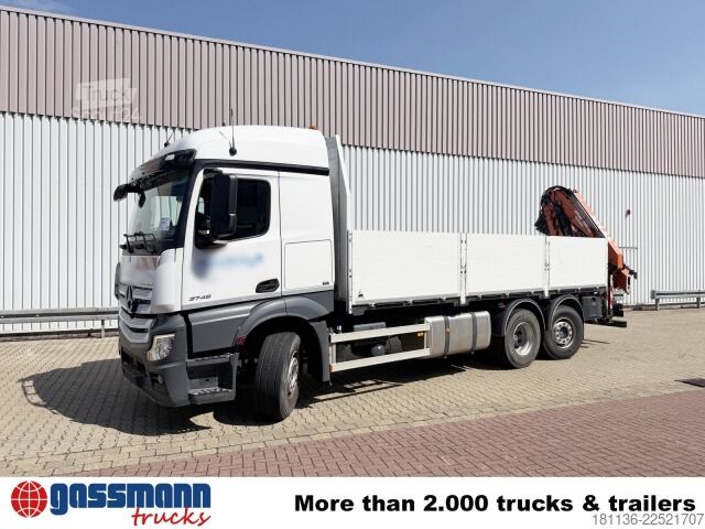 Vrachtauto met open laadbak Mercedes-Benz Actros 2746 L 6x2, Kran Atlas 240.2E-A4, Funk,