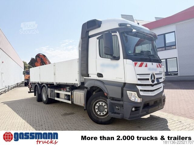 Vrachtauto met open laadbak Mercedes-Benz Actros 2746 L 6x2, Kran Atlas 240.2E-A4, Funk,