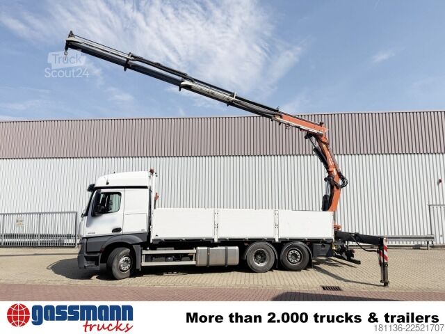 Vrachtauto met open laadbak Mercedes-Benz Actros 2746 L 6x2, Kran Atlas 240.2E-A4, Funk,