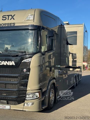 Nákladní vůz pro přepravu dobytka SCANIA S500 STX 5 Pferde m. Doppel PopOut & Mega PushUp
