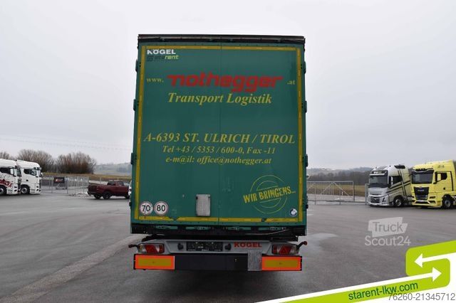 Ανοιχτό ημιρυμουλκούμενο με μουσαμά KÖGEL Palettenkasten Lochrahmen SAF Achsen, XL-Zert.