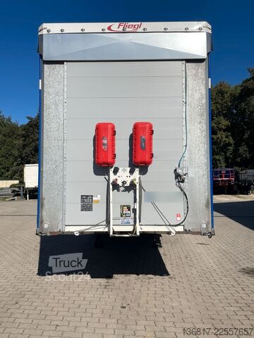 Semirremolque abierto con toldo FLIEGL SDS390 Mega Plane Edscha Liftachse Hubdach ice