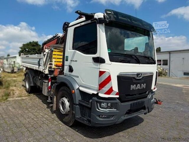 Trīspusējs kravas pašizgāzējs MAN TG-M 18.320 4x2 2-Achs Kipper Kran Atlas 116.4RC