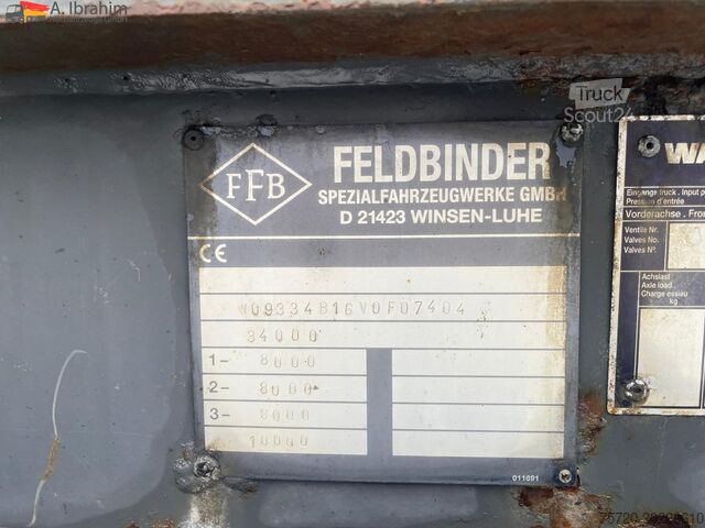 Siloauflieger Feldbinder KIP 38.3 Kippsilo 38 cbm Trommelbremse, Liftachse