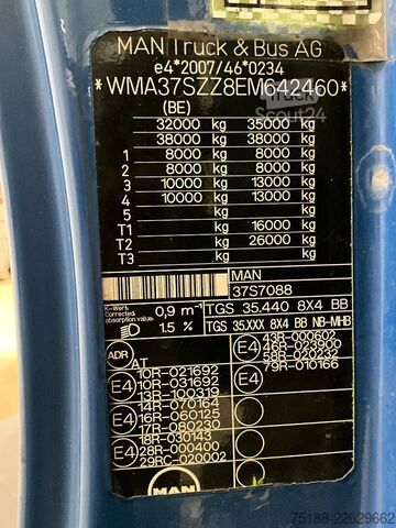 Koukkuvarsijärjestelmä MAN TGS 35.440 8X4