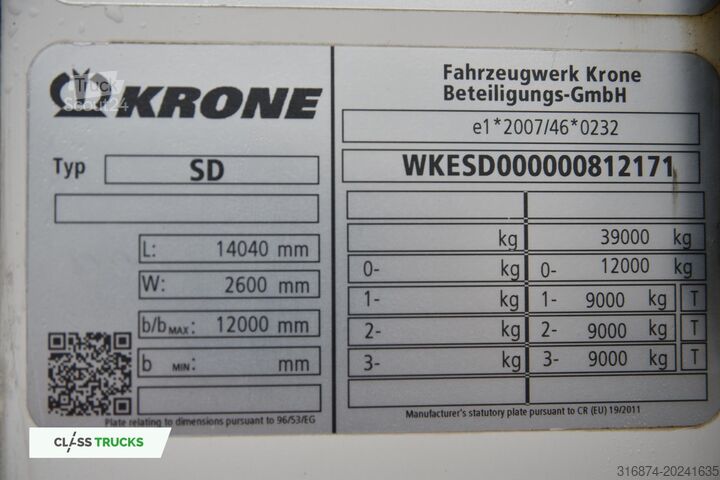 Refrižeratorinė puspriekabė KRONE SDR D-Deck FP 45 ThermoKing SLXi 300 LA