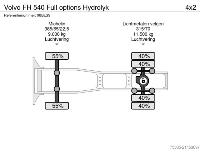 Standaard-SZM Volvo FH 540 Full options Hydrolyk