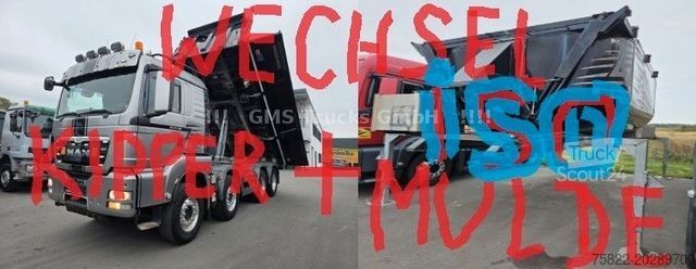 Трьохсторонній самоскид MAN TGS 35.480 / WECHSEL Meiller Bordm + ISO Mulde