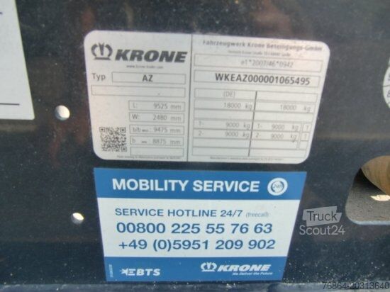 Напівпричіп зі змінним шасі KRONE AZ 18 MAXILAFETTE, BPW ACHSEN