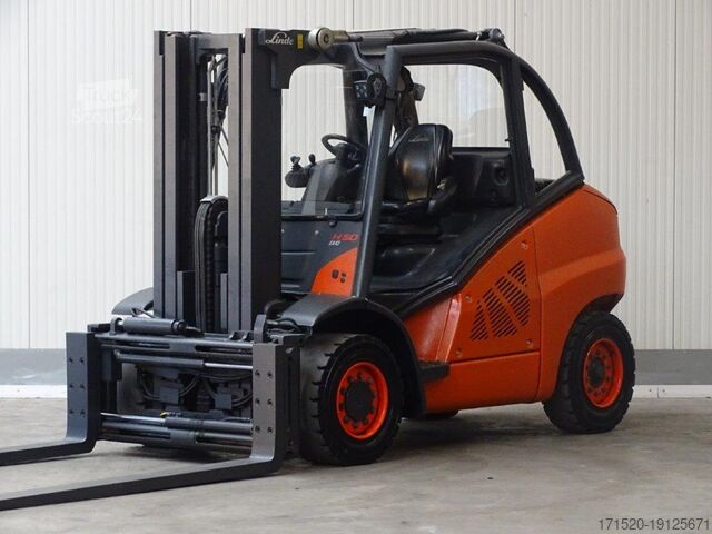 Čelný vysokozdvižný vozík Linde H50D-02 -Container-Indoor-Stapler -TRIPLEX