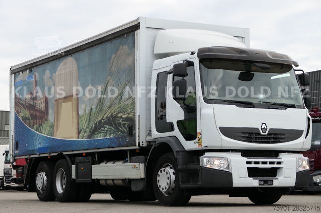 Camion plateau avec bâche RENAULT Premium 430 Getränkewagen Lift-/Lenkachse EU5
