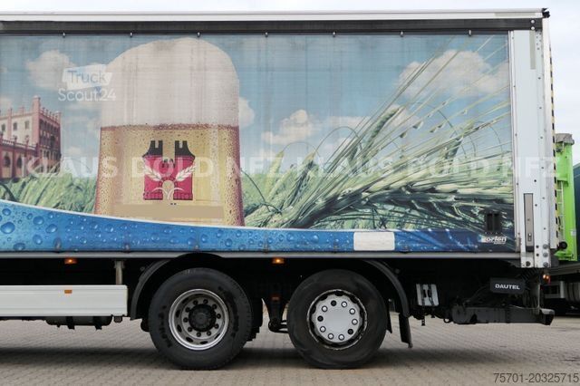 Camion plateau avec bâche RENAULT Premium 430 Getränkewagen Lift-/Lenkachse EU5