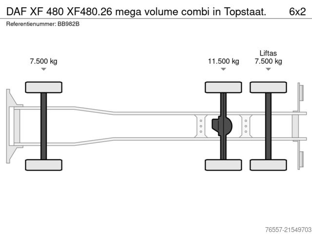 Volumevervoer DAF XF 480 XF480.26 mega volume combi in Topstaat.
