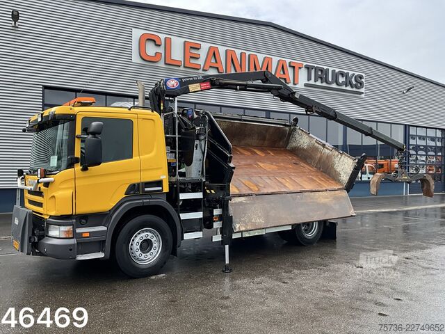 Camion-benne avec grue Scania P 280 HMF 12 Tonmeter Z-kraan