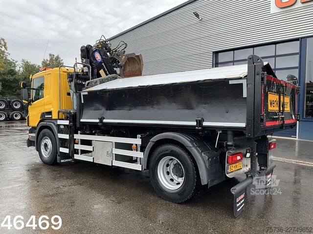Camion-benne avec grue Scania P 280 HMF 12 Tonmeter Z-kraan
