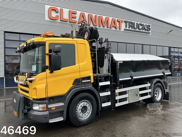 Camion-benne avec grue Scania P 280 HMF 12 Tonmeter Z-kraan