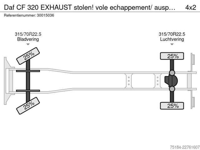 Matkalaukku Daf CF 320 EXHAUST stolen! vole echappement/ auspuf...