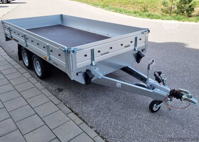 Low loader trailer Martz Alu Hochlader 2t 365cm x 171cm Anhänger NEU