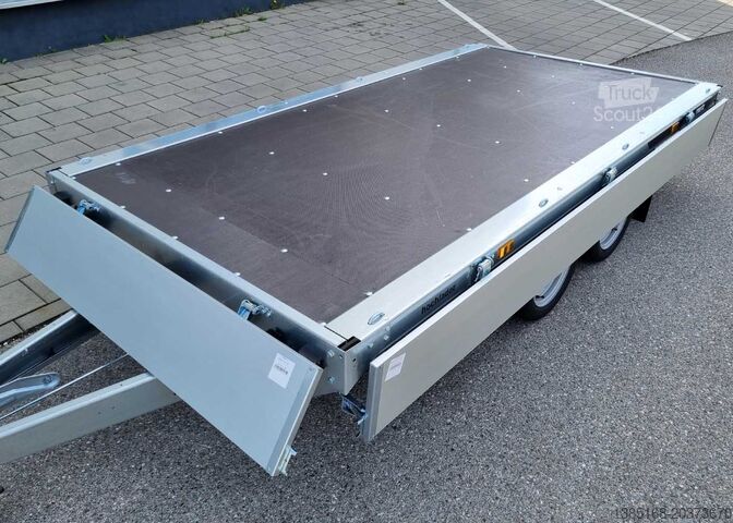 Low loader trailer Martz Alu Hochlader 2t 365cm x 171cm Anhänger NEU
