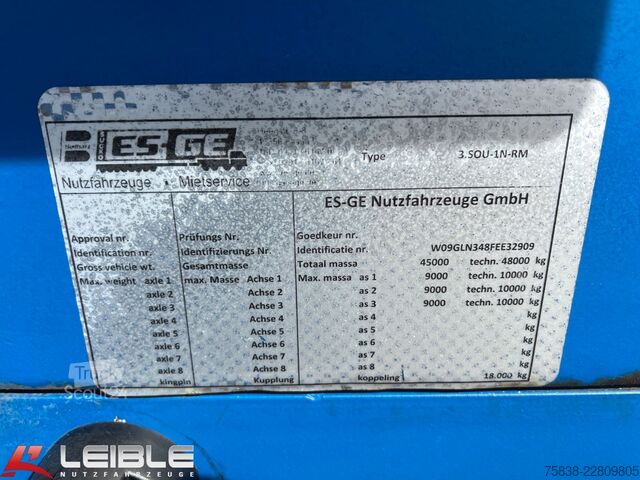 Semirremolque de plataforma baja ES-GE 3.SOU-1N-RM Mega-Teleskopierbar-Radmulden-TOP-
