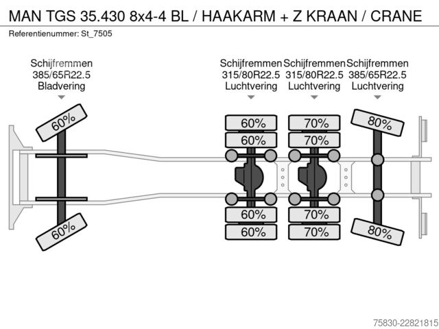 Sistema de braço de gancho MAN TGS 35.430 8x4-4 BL / HAAKARM + Z KRAAN / CRANE