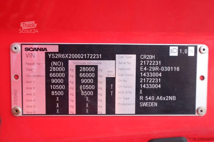 Carga pesada Scania R540 NGS | 6X2 | RETARDER | BULLBAR | EURO 6