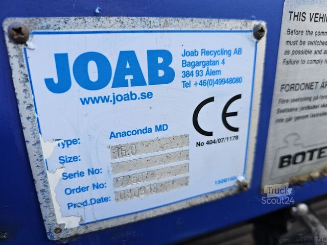 Vuilniswagen VOLVO FE-320 6x2 Lift/Lenk Luft/Luft JOAB Anac