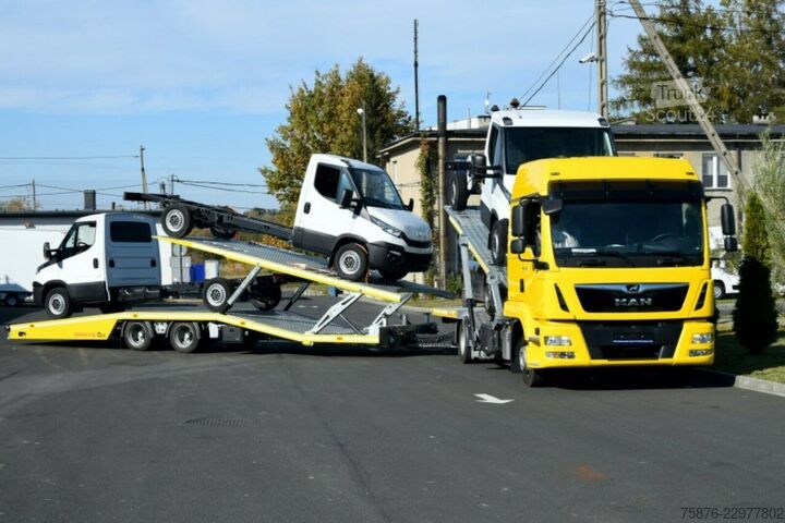 Automašīnu pārvadātājs MAN 12.250 TGL mit Anhänger für 5 PKW