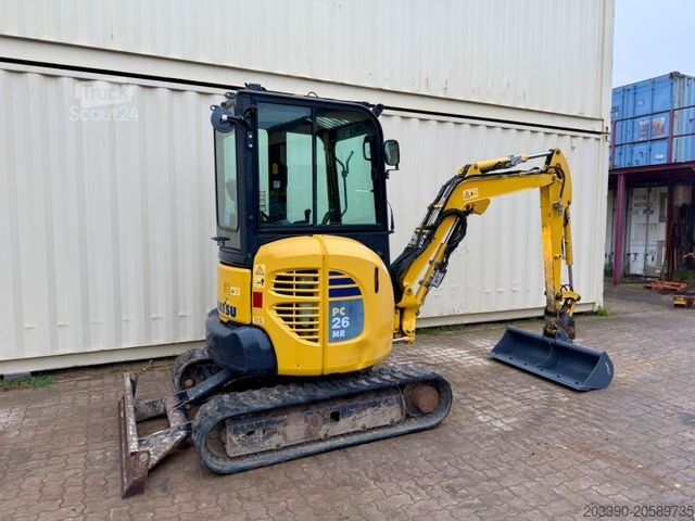 Mini-pelle KOMATSU PC26MR-3 / 2020 BJ / 2.082 H /  2 x Löffel