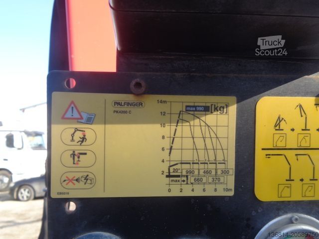 Pick-up bestelwagen MERCEDES-BENZ Atego 821 Palfinger PK4200 Sperre 3-Sitzer
